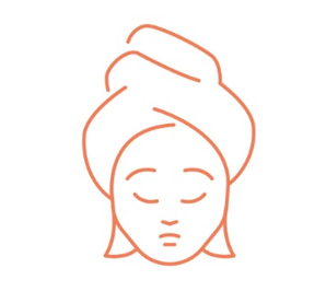 icono mujer con toalla en la cabeza